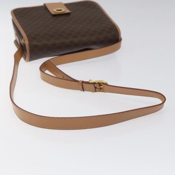 CELINE Macadam Canvas Shoulder Bag Pvc Leather Brown Gold - Picture 7 of 12